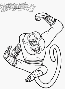 coloriage Kung Fu Panda le singe